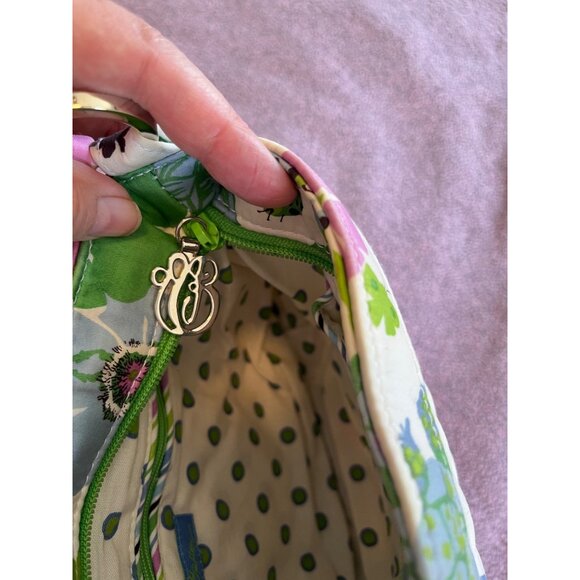 Vera Bradley Quilted Shoulder Bag Multicolor Floral Butterflies Dot Lining - Picture 5 of 6